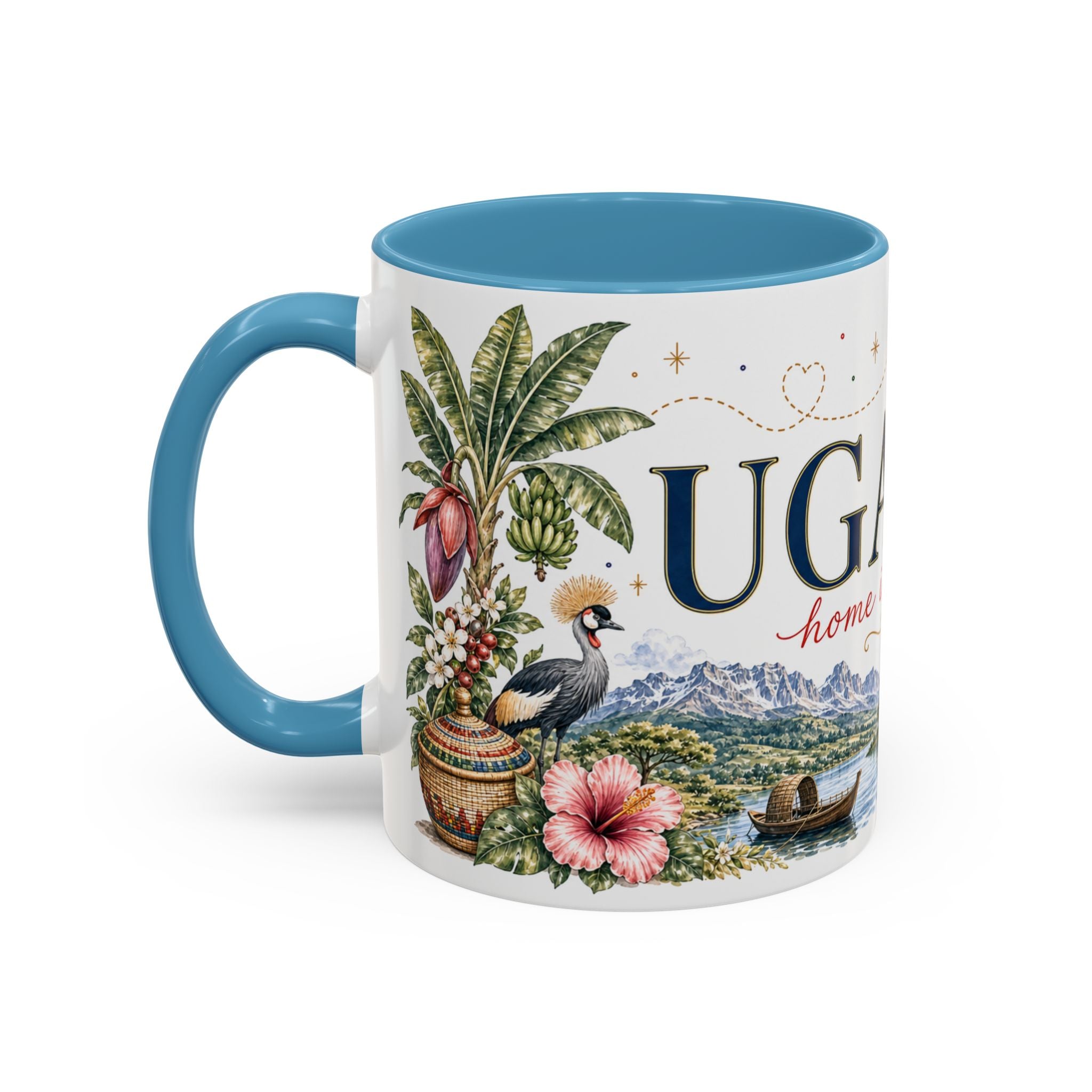 Uganda Home Country Mug | Moving Away Gift | Long Distance Friendship | 11 oz 15 oz Accent Mug