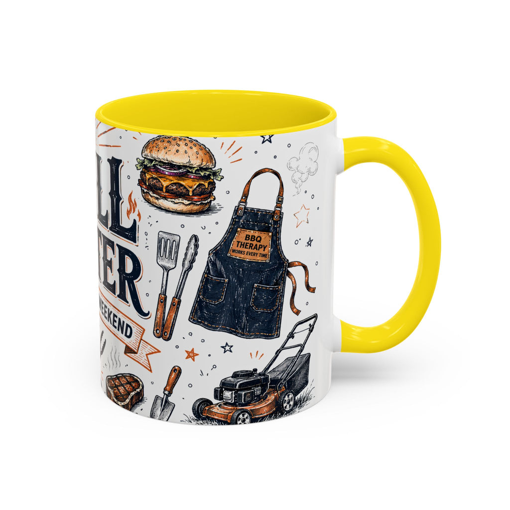 Grill Master Coffee Mug | Father's Day Gift for Dad | Accent Color Ceramic 11oz 15oz