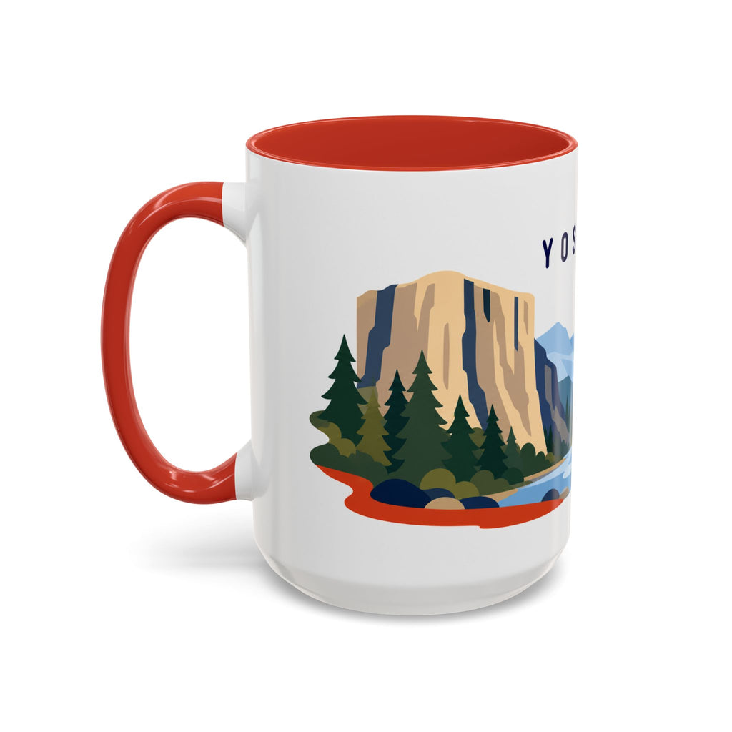 Yosemite Coffee Mug | Travel Destination Souvenir Gift | Accent Color Ceramic 11oz 15oz