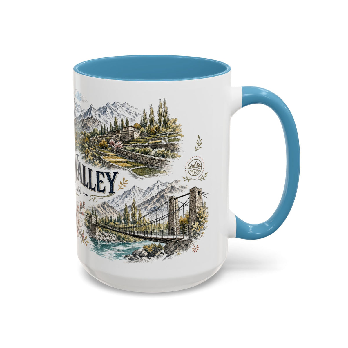 Hunza Valley Mug, Pakistan Travel Souvenir, Bucket List Gift, Accent Ceramic Coffee Mug 11oz 15oz