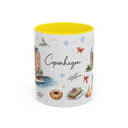 Copenhagen Christmas Mug | Watercolor Travel Souvenir | Holiday Gift | Accent Ceramic Coffee Cup 11oz 15oz