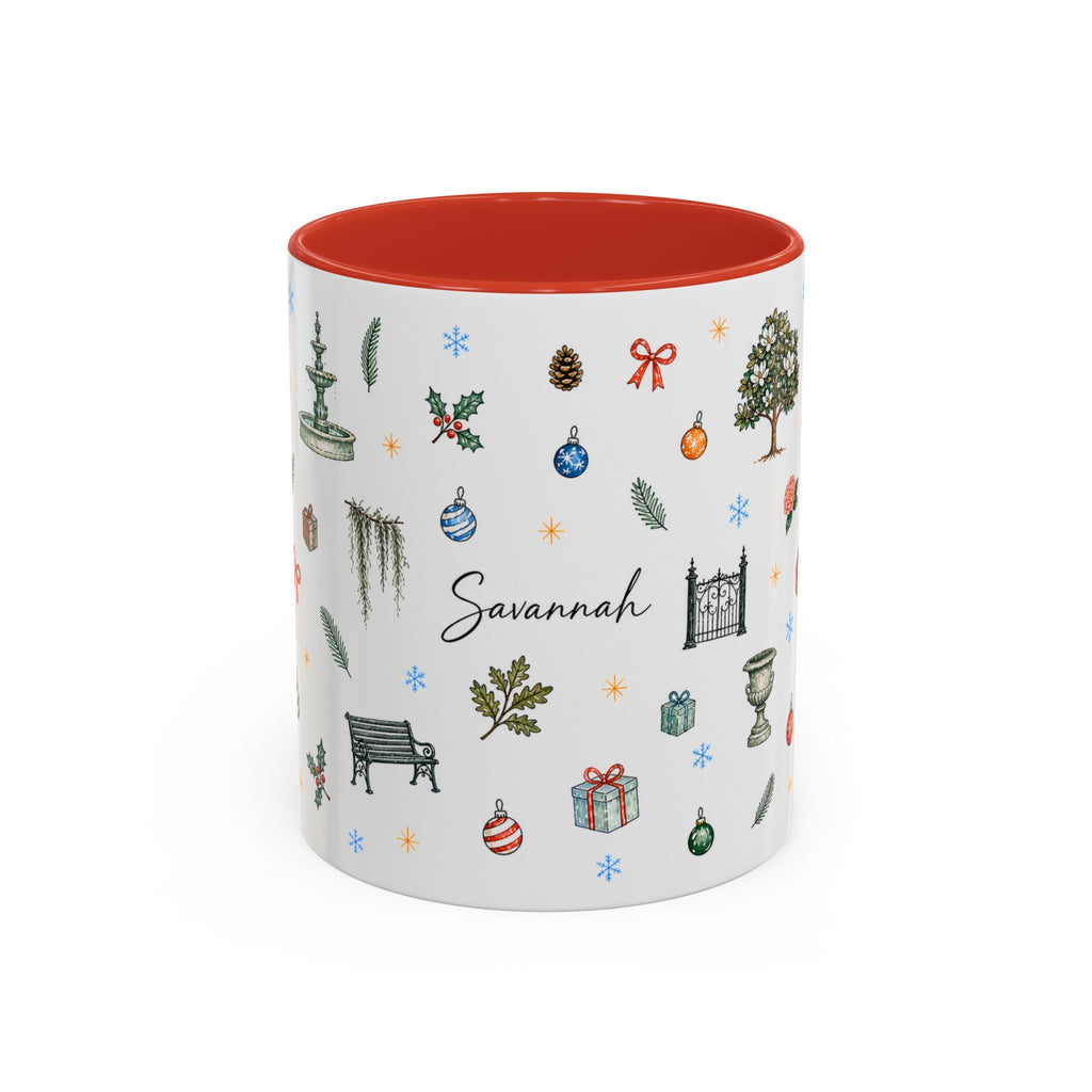 Savannah Christmas Mug | Watercolor City Souvenir, Travel Memories Cup