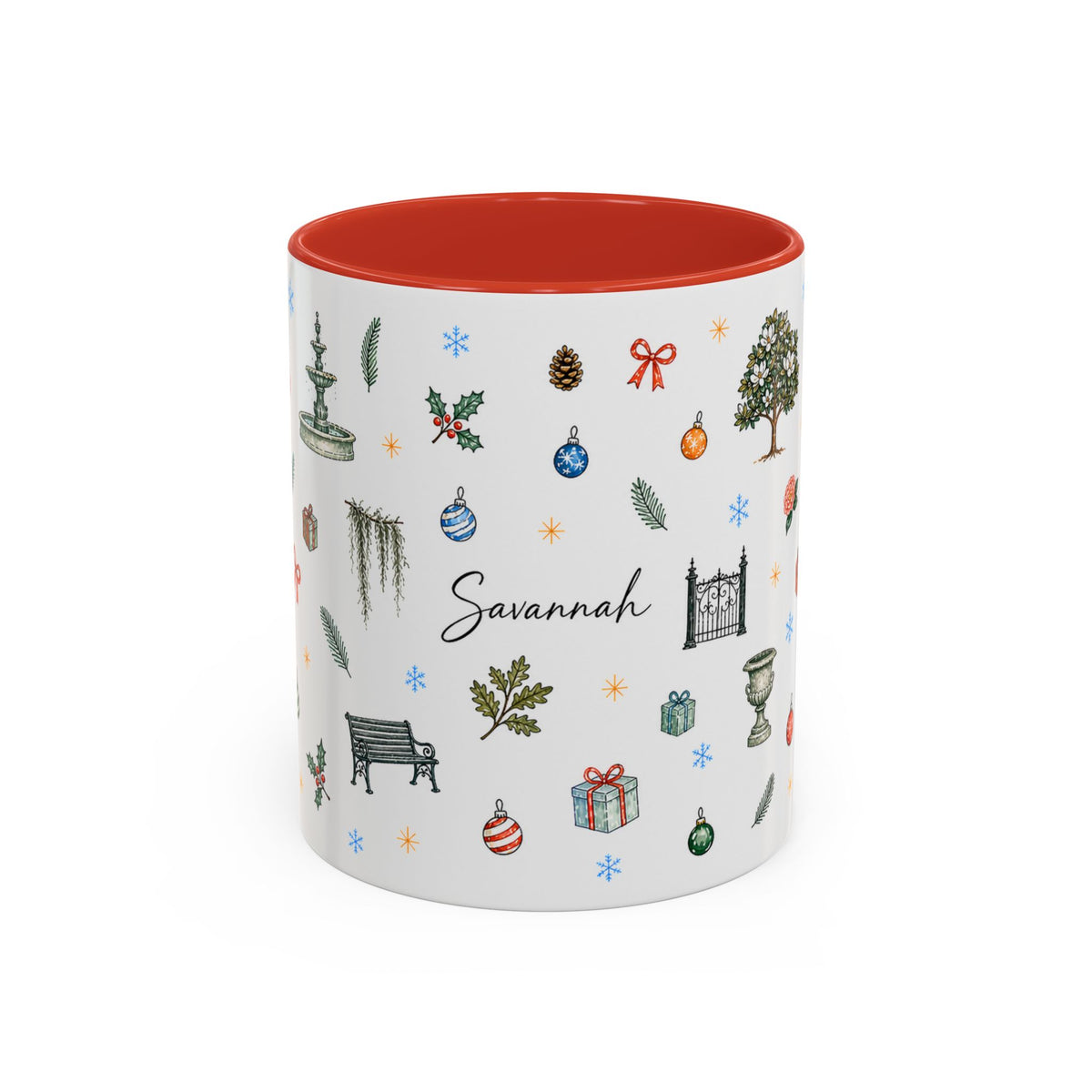 Savannah Christmas Mug | Watercolor City Souvenir, Travel Memories Cup