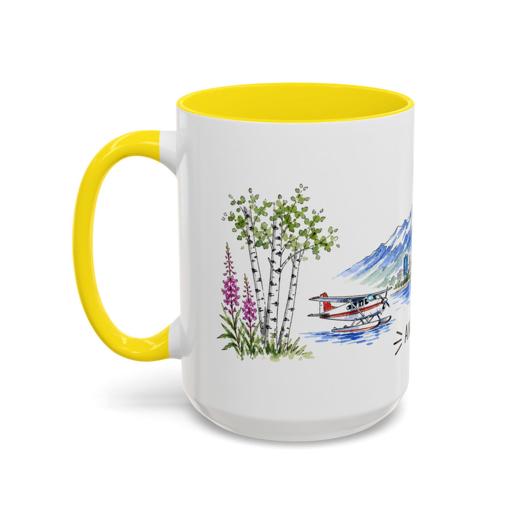Anchorage Illustrated Travel Mug | City Souvenir Accent Coffee Mug | 11oz 15oz Ceramic Cup