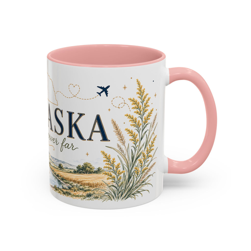 Nebraska State Mug | Moving Away, Long Distance Friendship Gift | Botanical Landscape Accent Mug