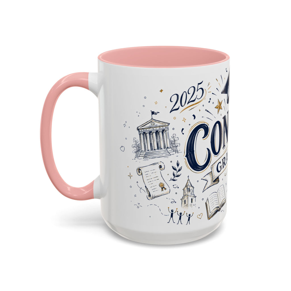 Congrats Graduate Coffee Mug | Class of 2026 Graduation Gift | Accent Color Ceramic 11oz 15oz