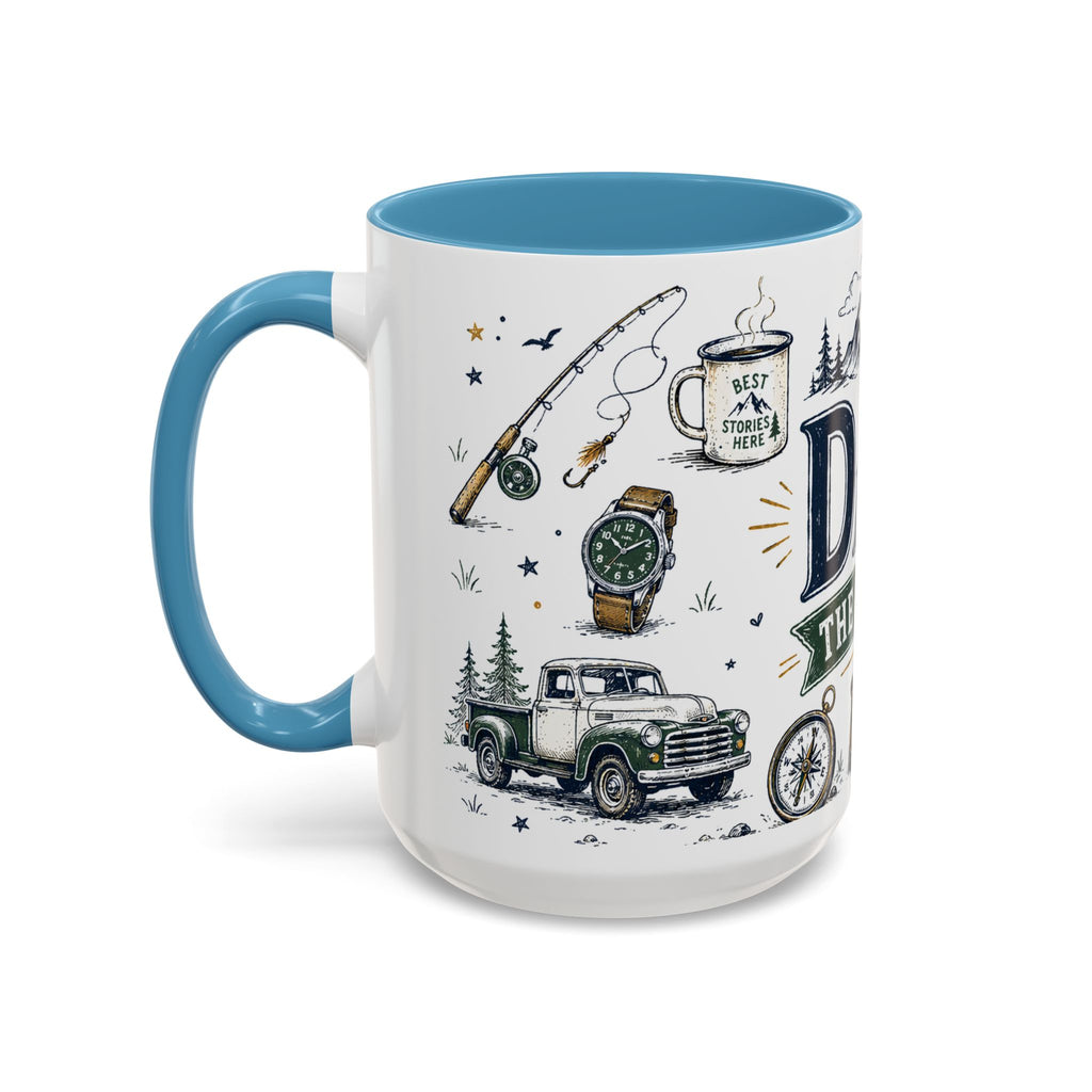 Dad The Legend Coffee Mug | Father's Day Gift for Dad | Accent Color Ceramic 11oz 15oz