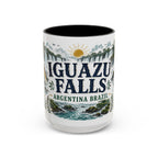 Iguazu Falls Coffee Mug | Travel Destination Souvenir Gift | Accent Color Ceramic 11oz 15oz