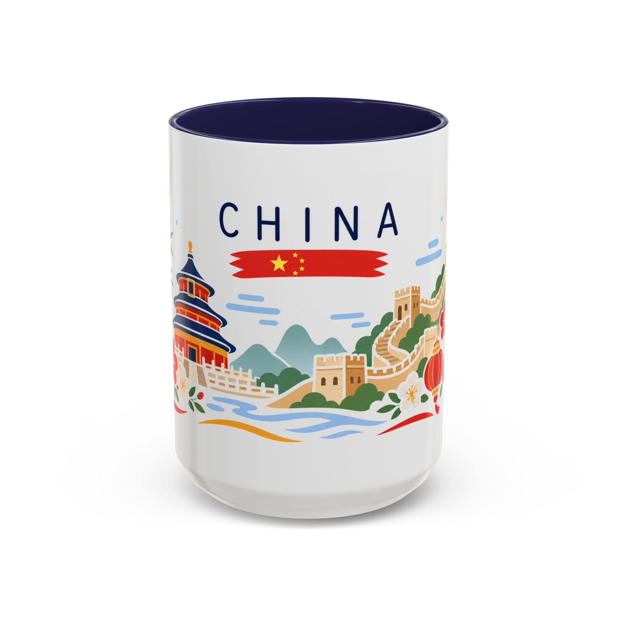 China Coffee Mug | Travel Souvenir Accent Mug | Country Gift Ceramic Cup 11oz 15oz