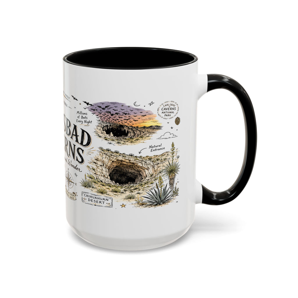Carlsbad Caverns National Park Coffee Mug | New Mexico Cave Exploration Bat Gift | Accent Color Ceramic 11oz 15oz