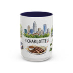 Charlotte Illustrated Travel Mug | City Souvenir Accent Coffee Mug | 11oz 15oz Ceramic Cup