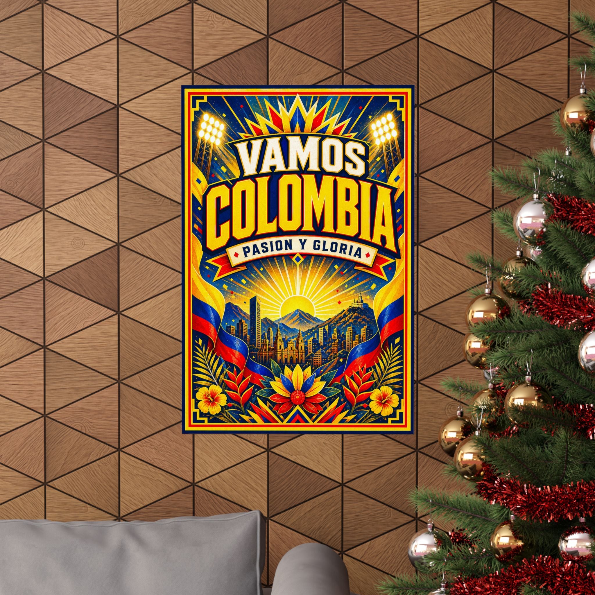 Colombia World Cup Poster | Rally Fan Art Print | 2026 Soccer Wall Decor