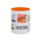 Boston Coffee Mug | Postage Stamp Collage Mug | Travel Souvenir Accent Cup 11oz 15oz