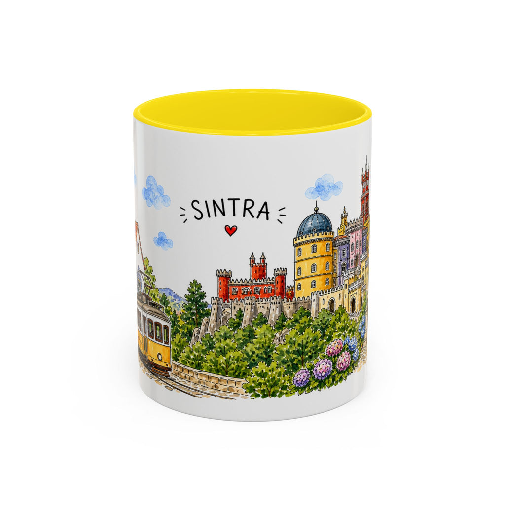 Sintra Illustrated Travel Mug | Portugal Souvenir Accent Coffee Mug | 11oz 15oz Ceramic Cup