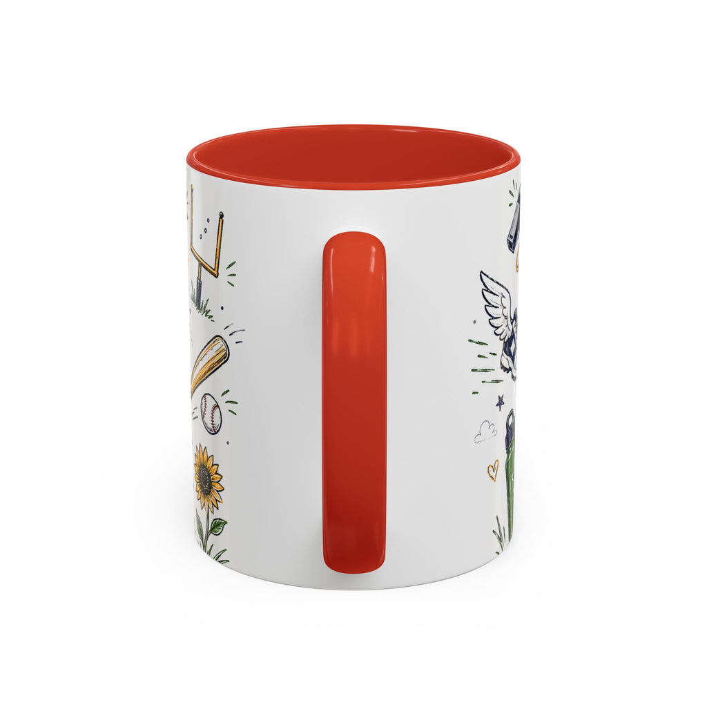 Coach Best Dad On The Field Coffee Mug | Father's Day Gift for Dad | Accent Color Ceramic 11oz 15oz