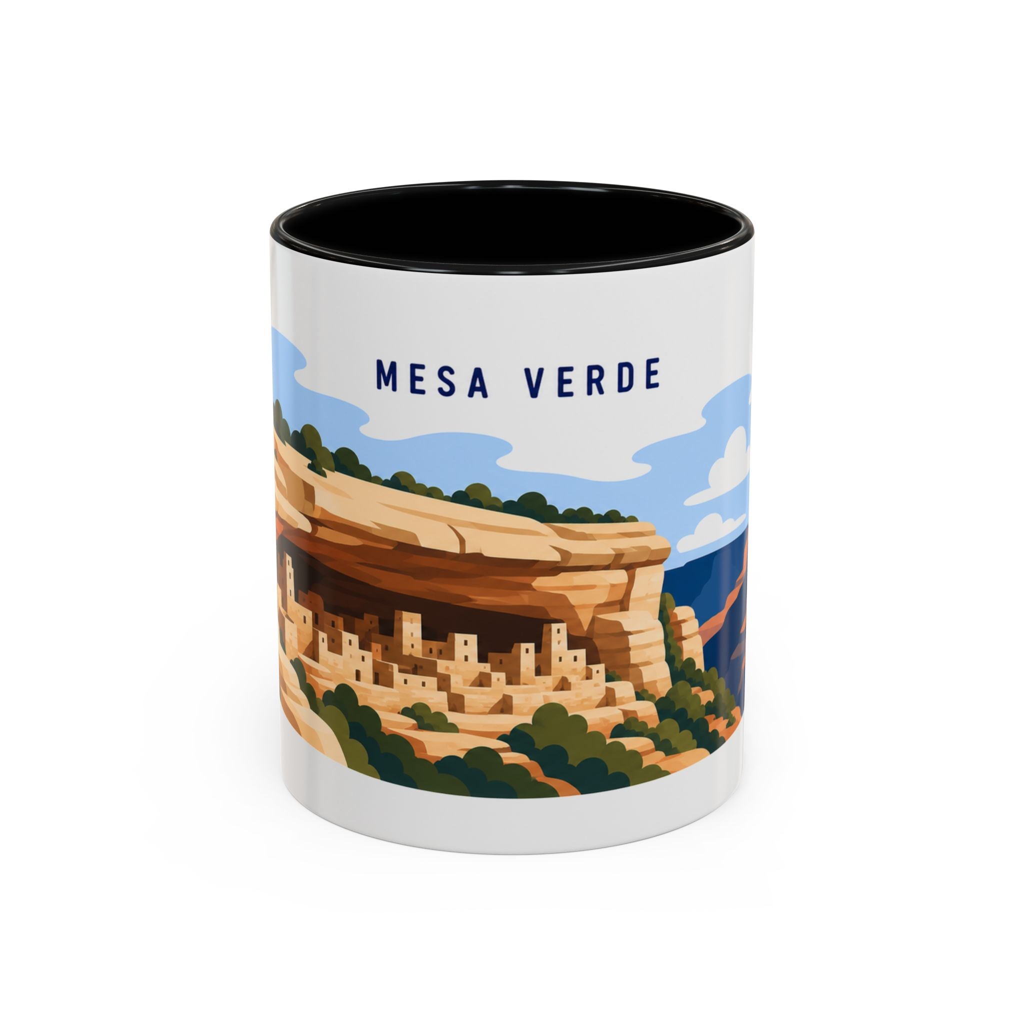 Mesa Verde National Park Coffee Mug | Solid Color Block Park Souvenir | 11oz 15oz Accent Mug