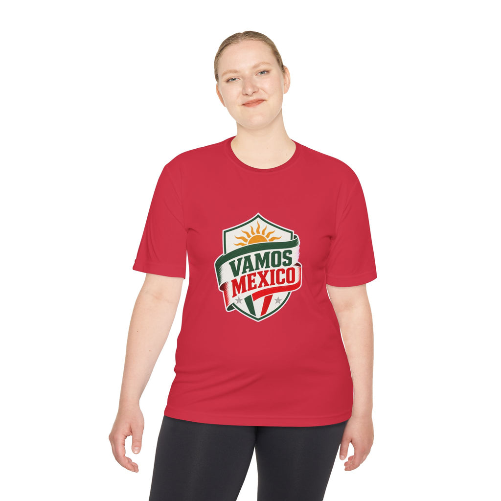 Vamos Mexico Soccer Fan Tee, Moisture Wicking Sport Shirt