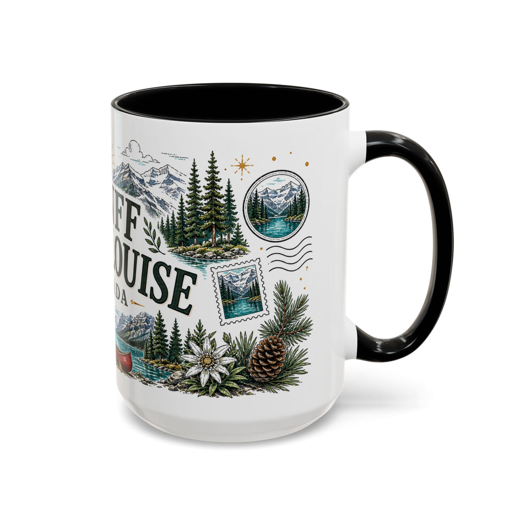 Banff Lake Louise Coffee Mug | Travel Destination Souvenir Gift | Accent Color Ceramic 11oz 15oz