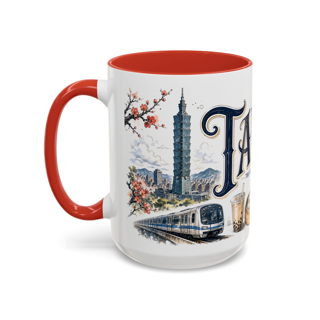 Taipei Coffee Mug | Taiwan Travel Souvenir | Vintage Illustrated City Gift | 11 oz 15 oz Accent Mug