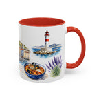 Marseille Illustrated Travel Mug | City Souvenir Accent Coffee Mug | 11oz 15oz Ceramic Cup