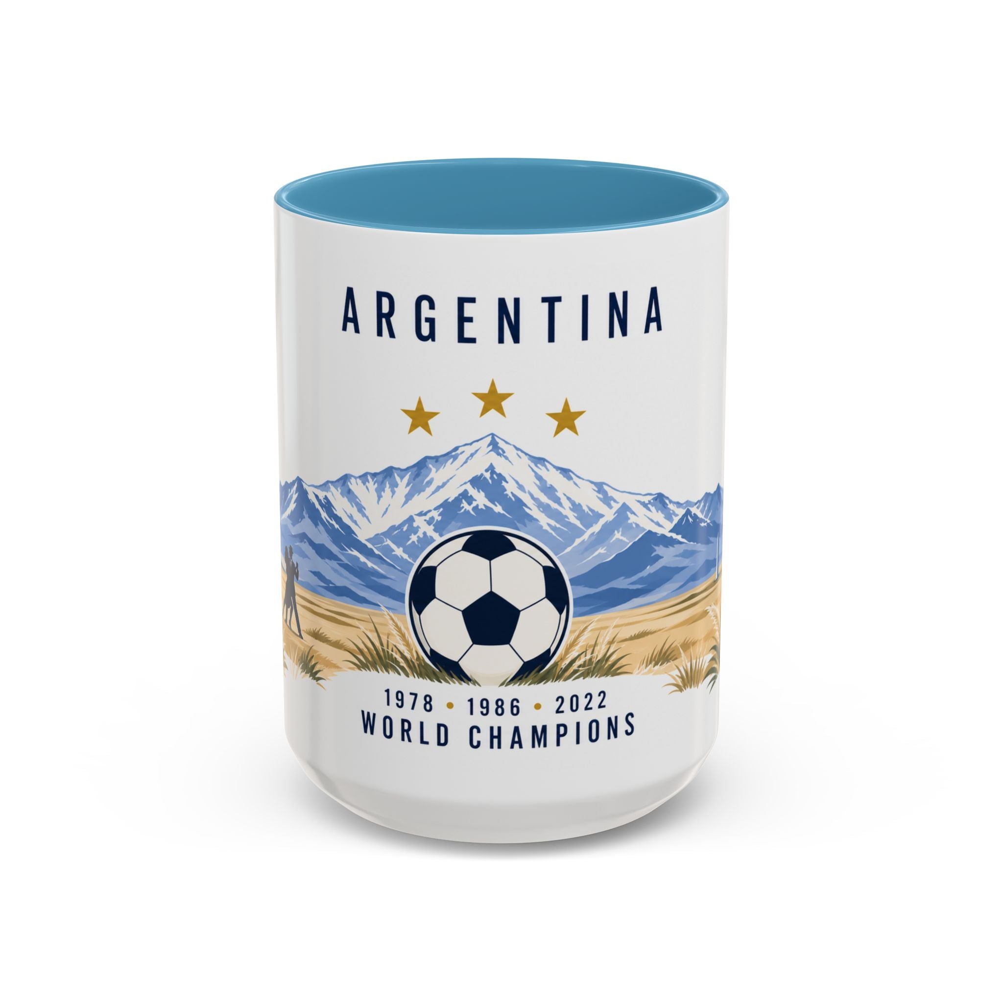 Argentina World Champions Mug | Three Time Soccer Champion Gift | Argentine Football Fan Cup | 1978–2022 | 11oz 15oz