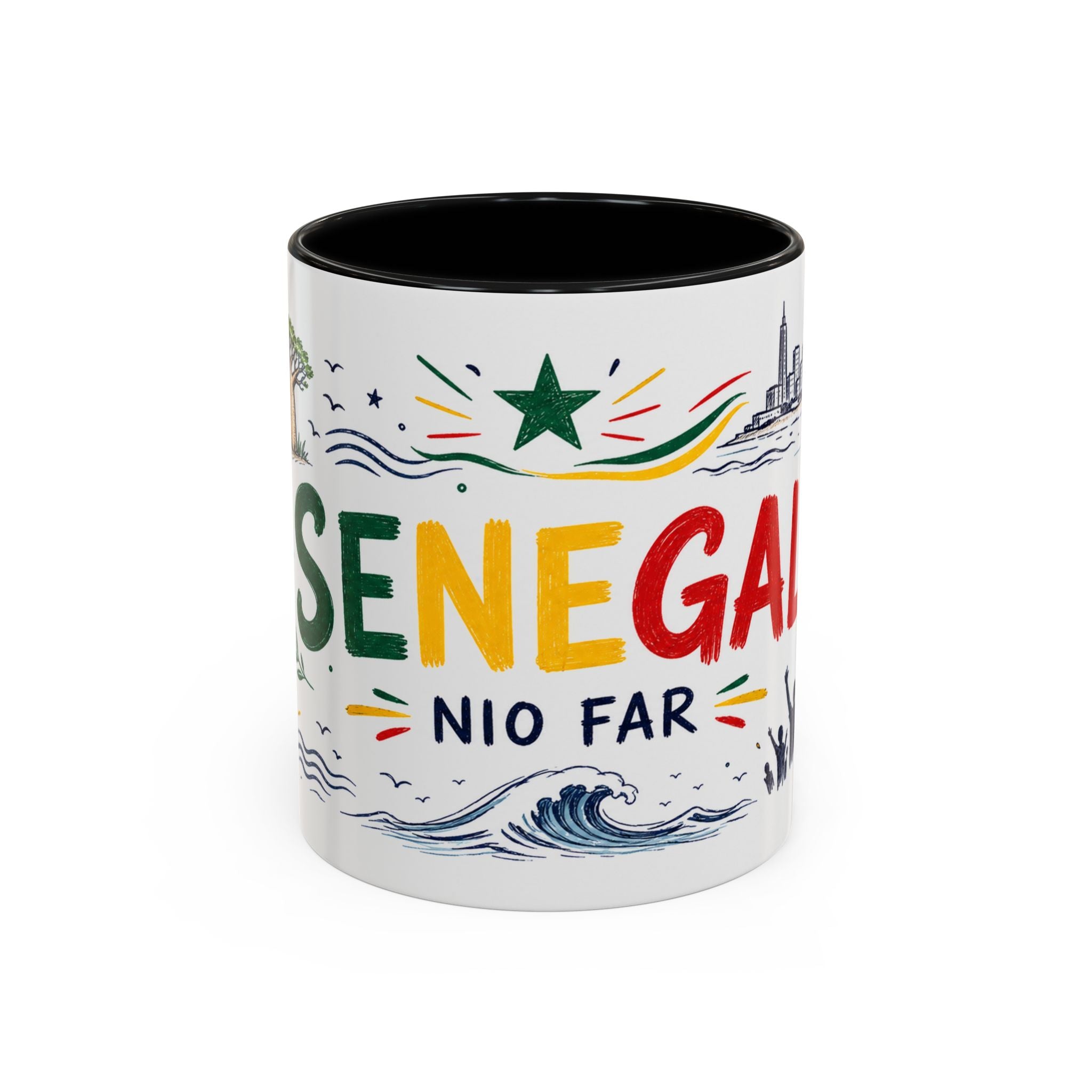 Senegal Soccer Coffee Mug | World Cup Fan Gift | Accent Color Ceramic 11oz 15oz Match Day Cup
