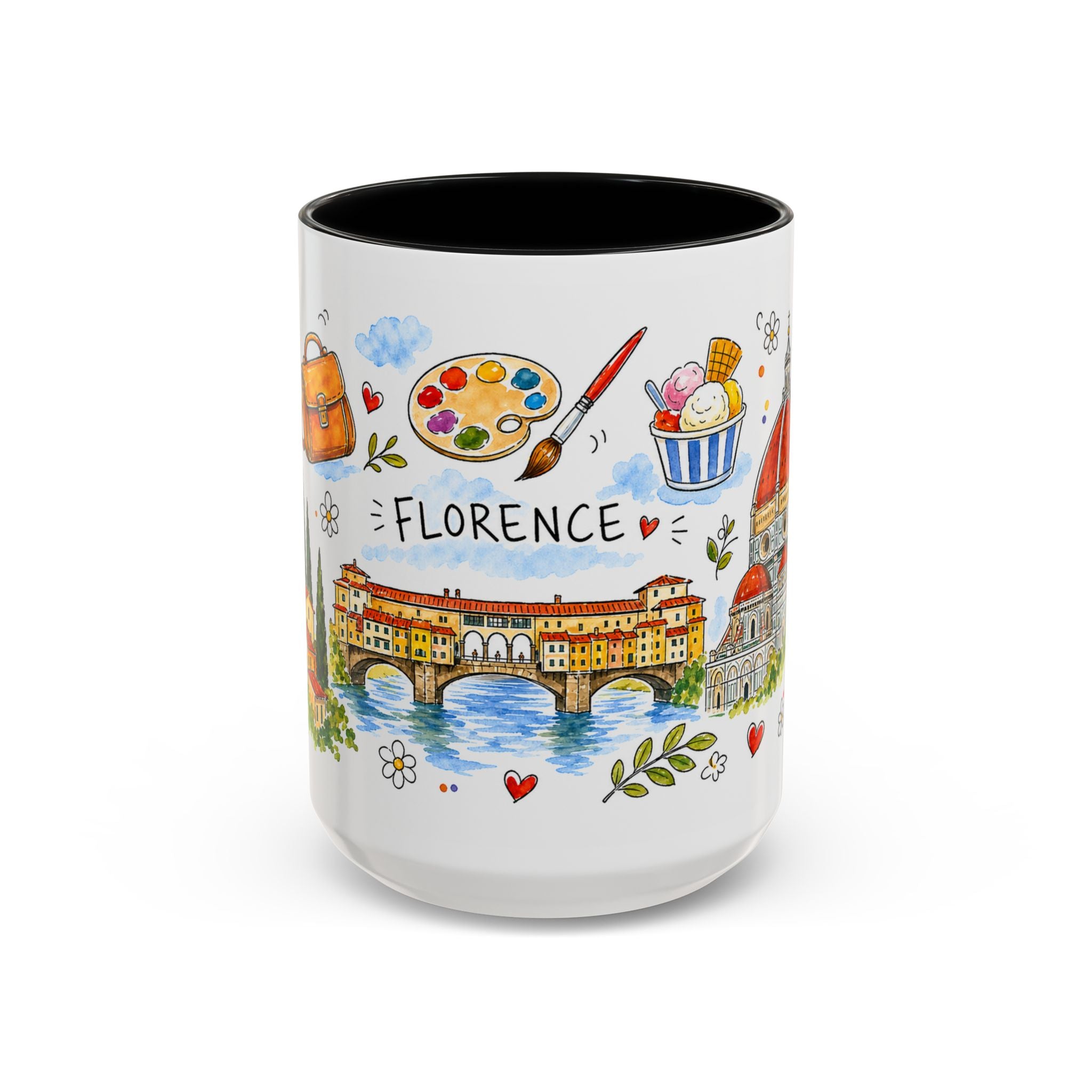Florence Travel Mug | European City Souvenir Accent Coffee Mug | 11oz 15oz Ceramic Cup