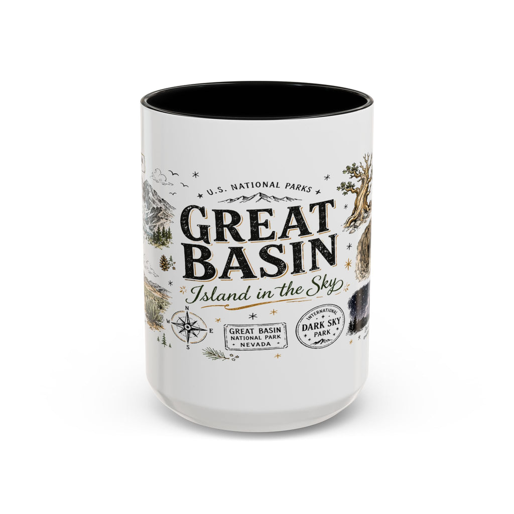 Great Basin National Park Coffee Mug | Nevada Desert Stargazing Hiking Gift | Accent Color Ceramic 11oz 15oz