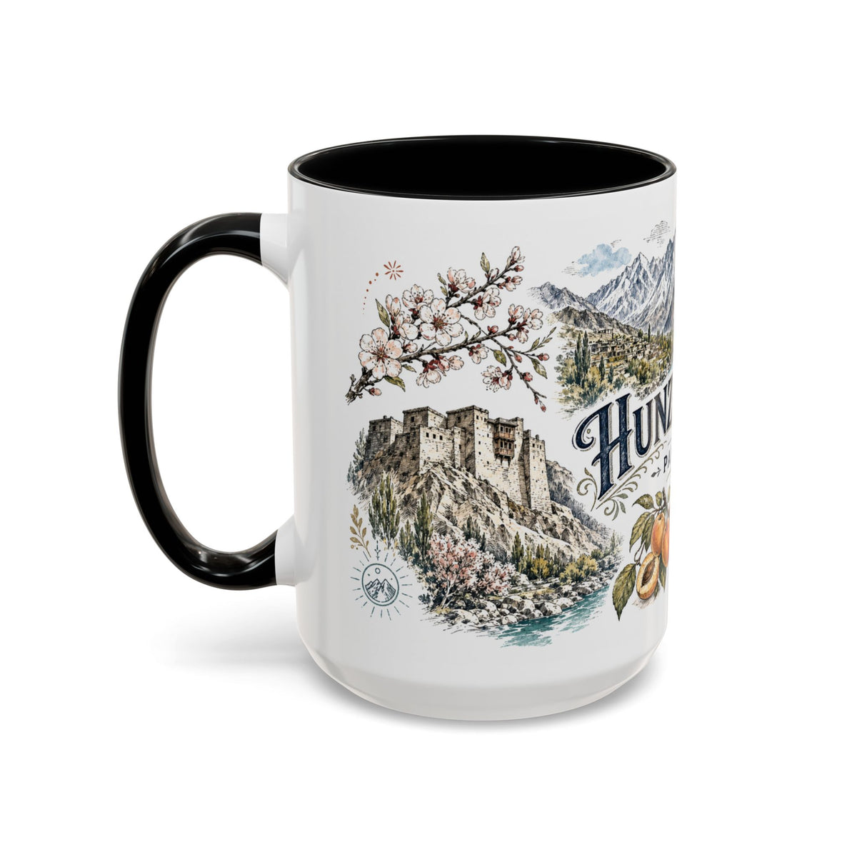 Hunza Valley Mug, Pakistan Travel Souvenir, Bucket List Gift, Accent Ceramic Coffee Mug 11oz 15oz