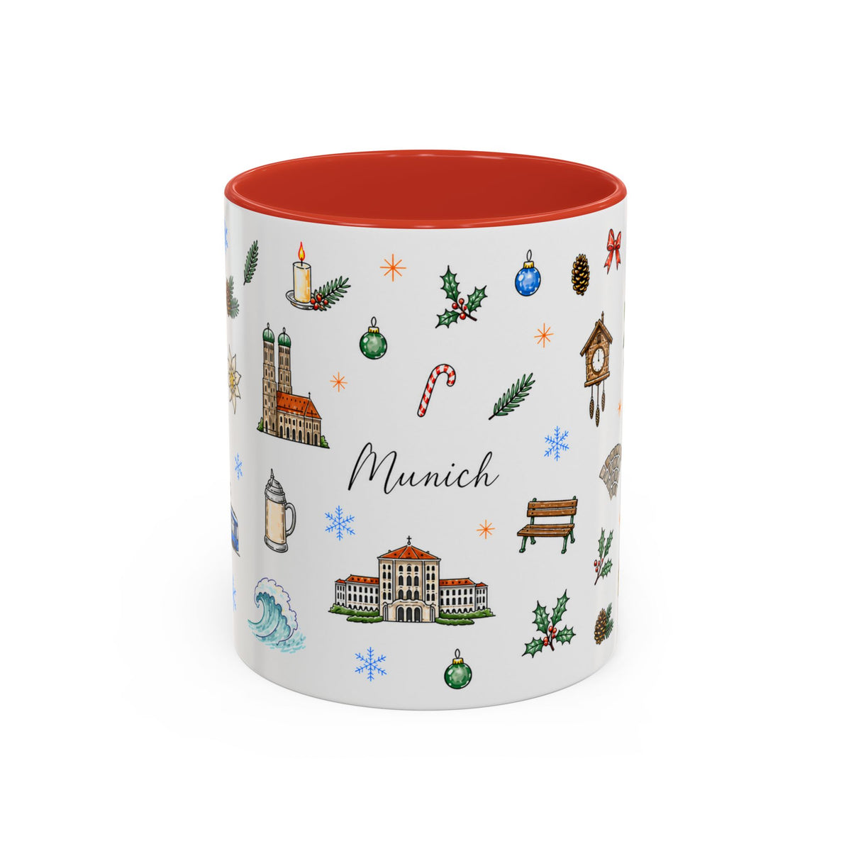 Munich Christmas Mug | Watercolor City Souvenir, Travel Gift (11oz/15oz)