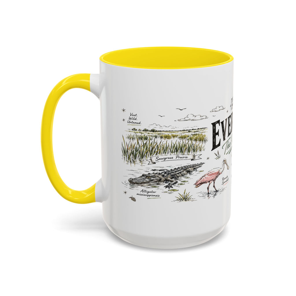 Everglades National Park Coffee Mug | Florida Wetlands Wildlife Kayak Gift | Accent Color Ceramic 11oz 15oz
