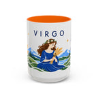 Virgo Zodiac Coffee Mug | Maiden and Wheat Design | Astrology Birthday Gift | 11 oz 15 oz Ceramic Accent Mug