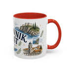 Dubrovnik Coast Coffee Mug | Travel Destination Souvenir Gift | Accent Color Ceramic 11oz 15oz