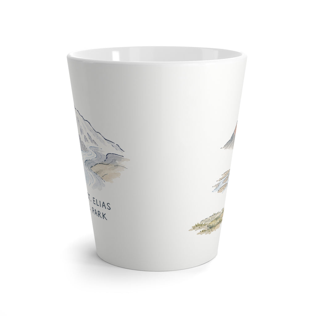 Wrangell-St. Elias National Park Latte Mug | Pastel Watercolor Nature Coffee Cup | 12 oz Travel Souvenir Gift