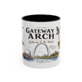 Gateway Arch National Park Coffee Mug | Missouri St. Louis Landmark Gift | Accent Color Ceramic 11oz 15oz