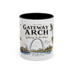 Gateway Arch National Park Coffee Mug | Missouri St. Louis Landmark Gift | Accent Color Ceramic 11oz 15oz