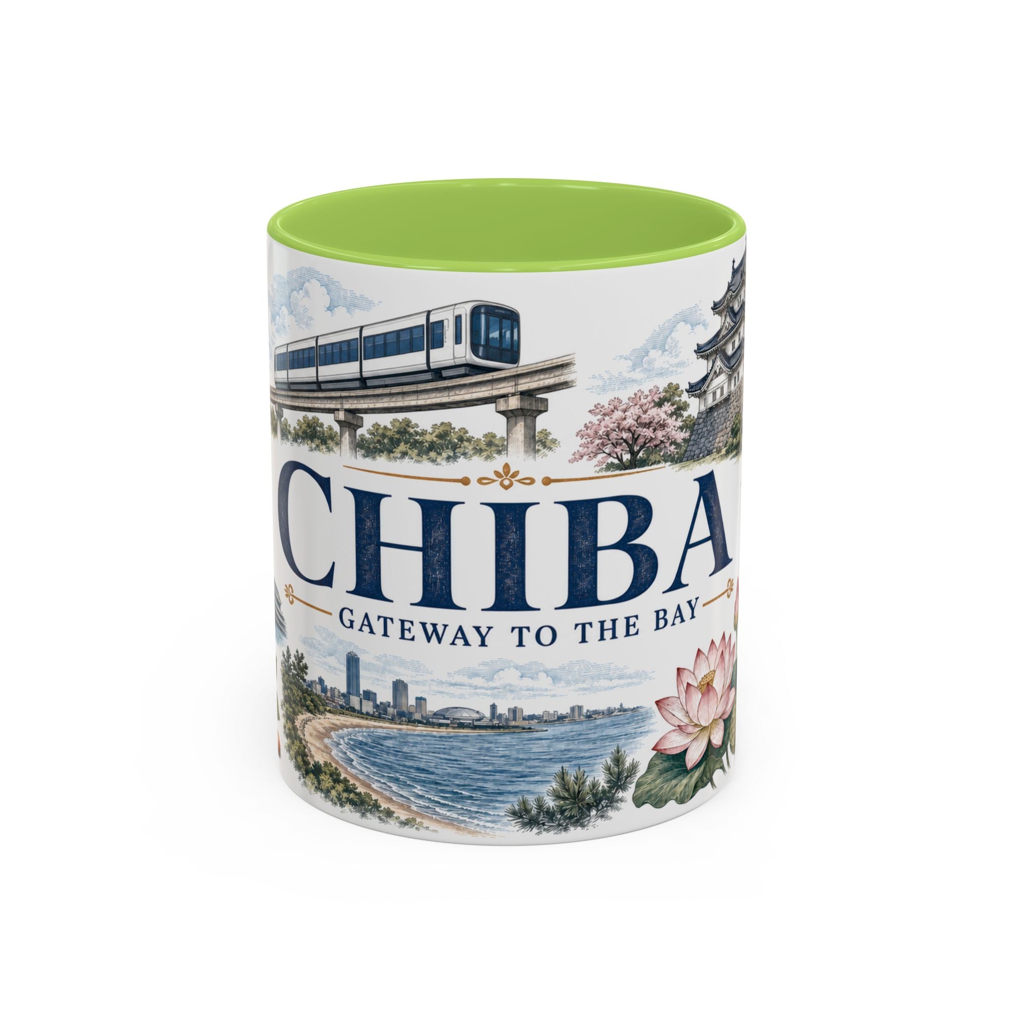 Chiba Coffee Mug | Japan Travel Souvenir | Vintage Illustrated City Gift | 11 oz 15 oz Accent Mug