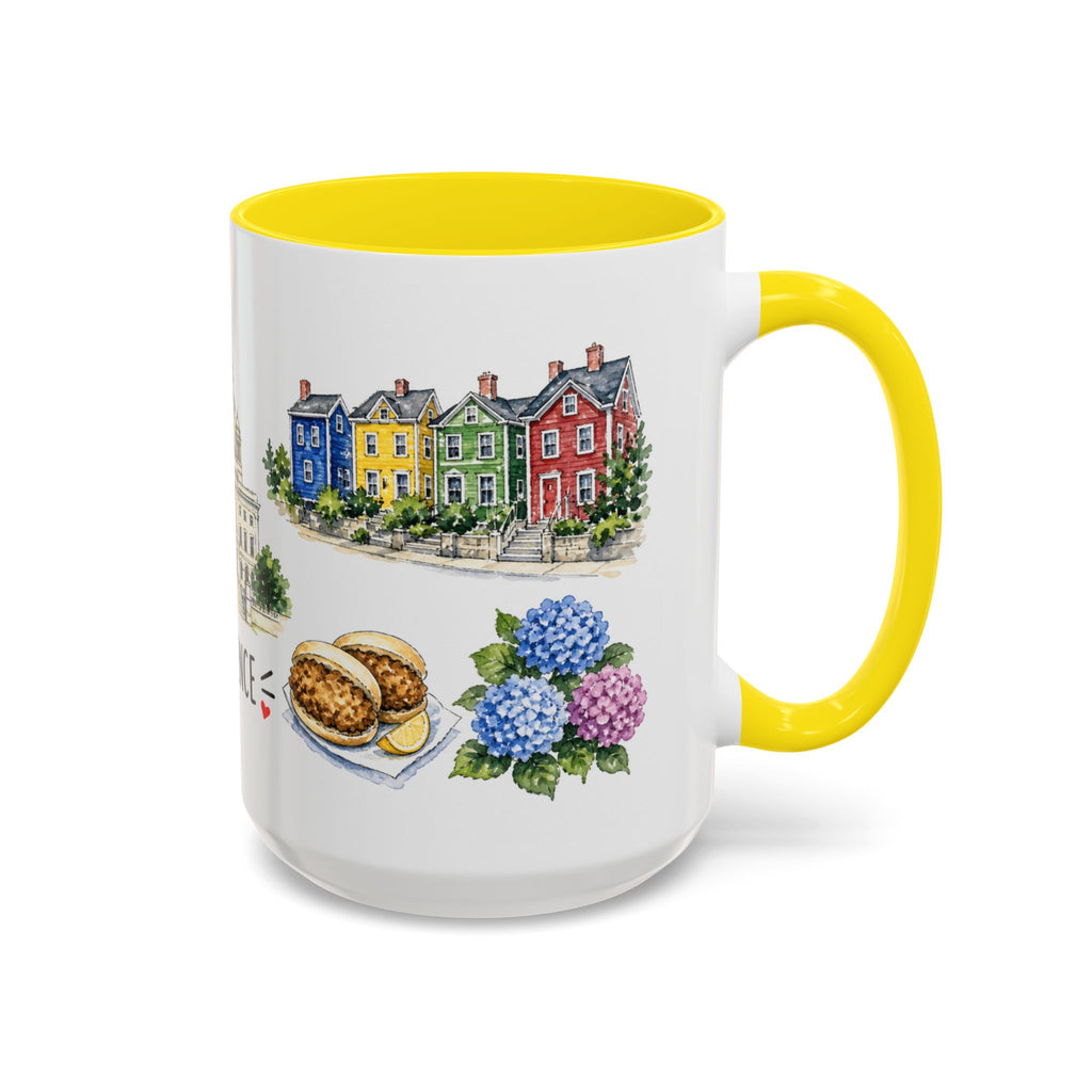 Providence Illustrated Travel Mug | City Souvenir Accent Coffee Mug | 11oz 15oz Ceramic Cup