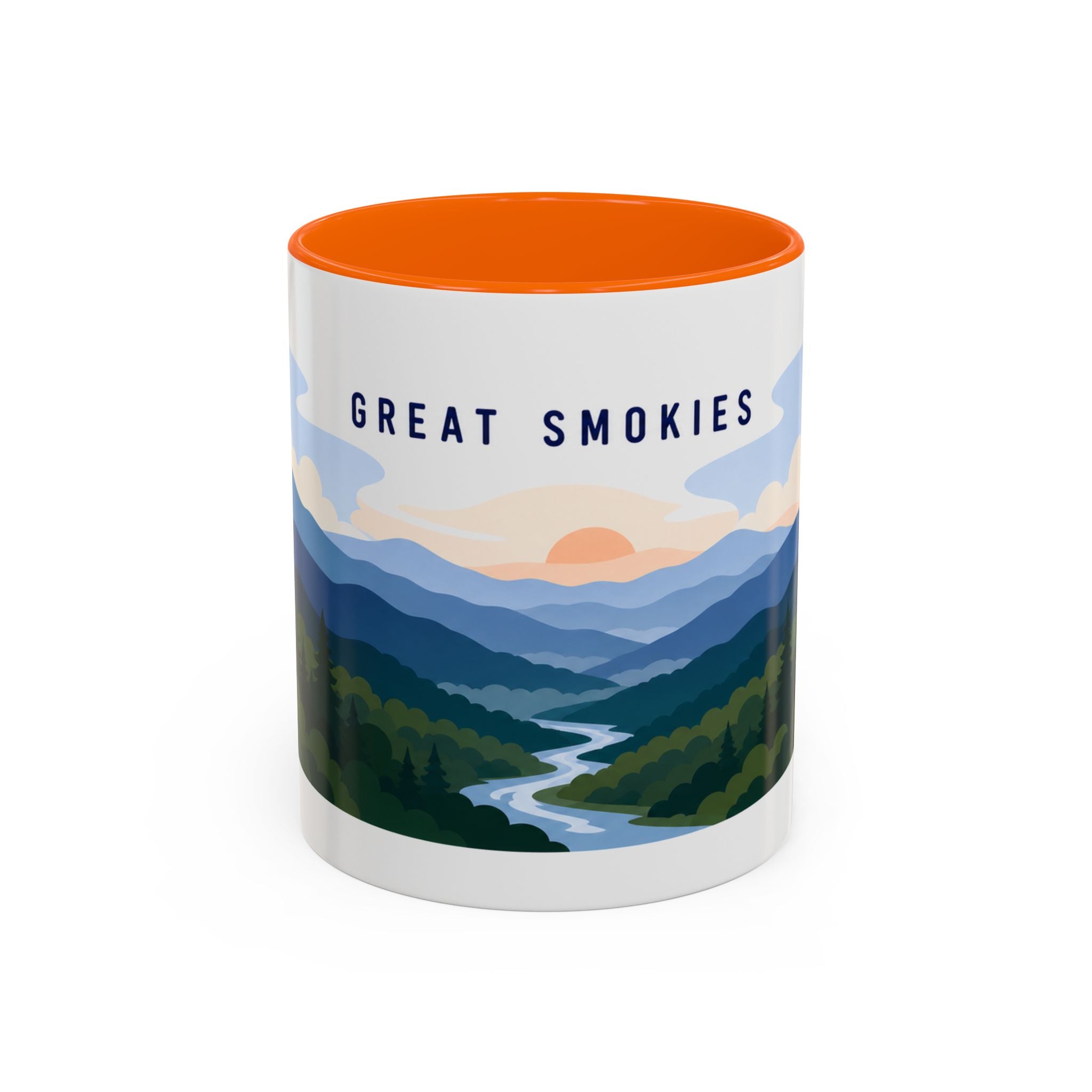 Great Smoky Mountains National Park Coffee Mug | Solid Color Block Park Souvenir | 11oz 15oz Accent Mug