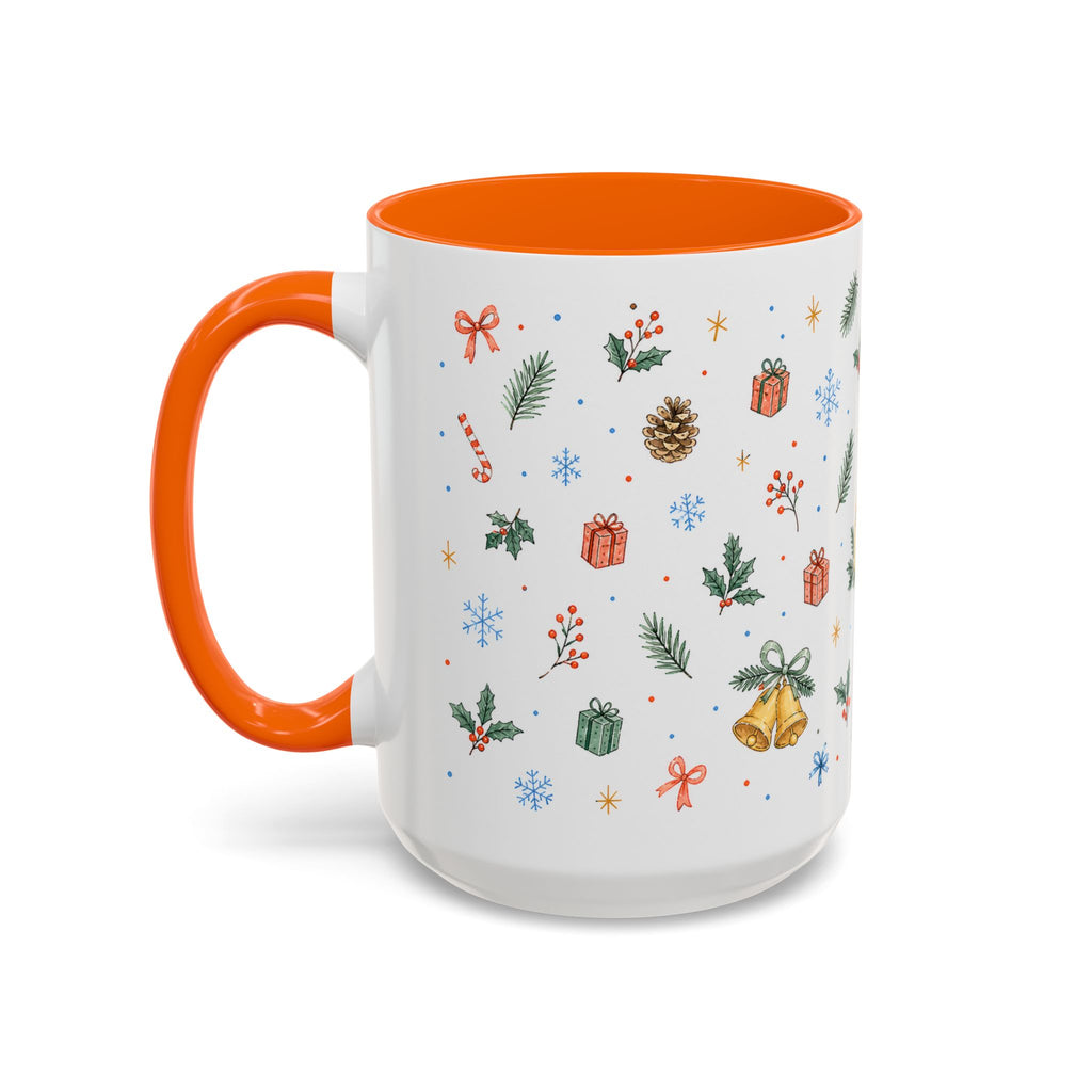 Christmas Candle Mug | Holly Wreath Watercolor Holiday Gift | Accent Cup 11oz 15oz