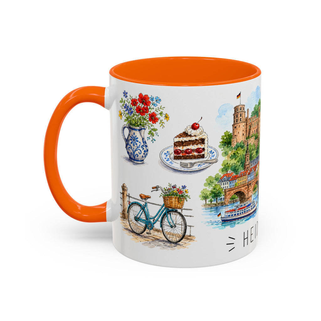 Heidelberg Illustrated Travel Mug | City Souvenir Accent Coffee Mug | 11oz 15oz Ceramic Cup