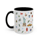 New York City Christmas Mug | Watercolor City Souvenir | Ceramic Coffee Cup