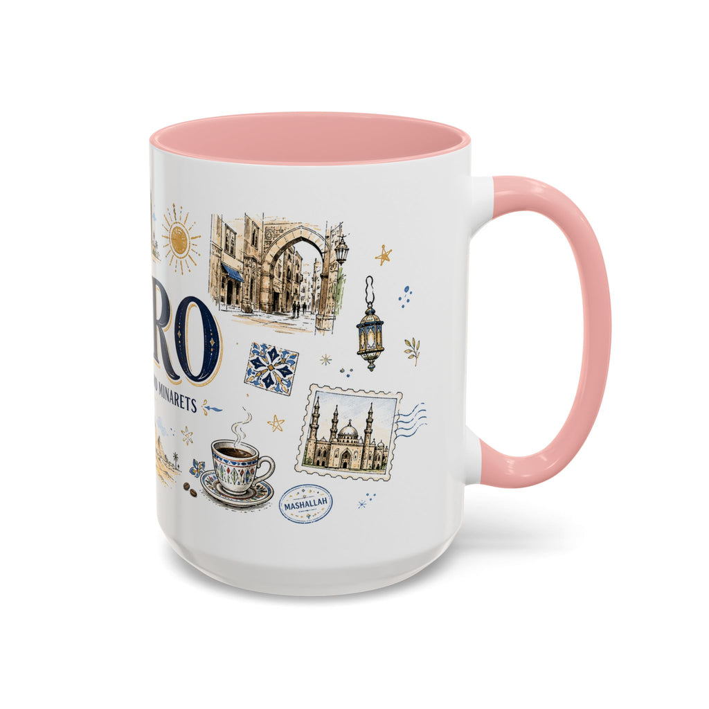 Cairo Coffee Mug | Egypt Souvenir Travel Gift | Accent Color Ceramic 11oz 15oz