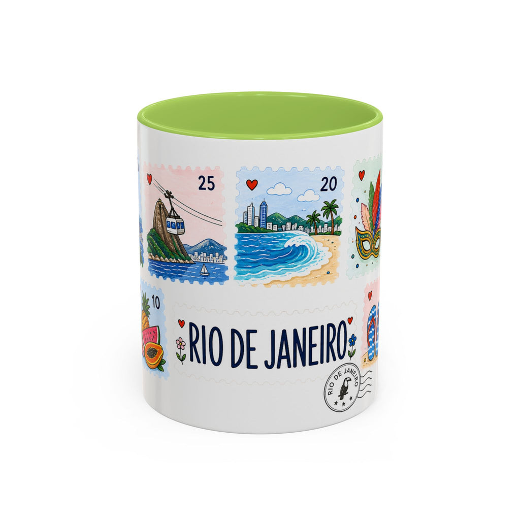 Rio de Janeiro Coffee Mug | Postage Stamp Collage Mug | Travel Souvenir Accent Cup 11oz 15oz