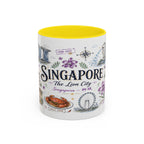 Singapore Coffee Mug | Asia Souvenir Travel Gift | Accent Color Ceramic 11oz 15oz