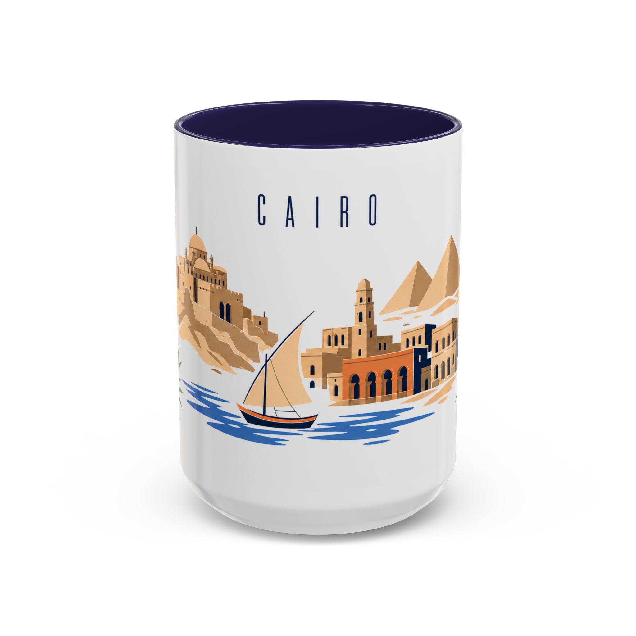 Cairo Coffee Mug | Egypt Travel Souvenir | Porcelain Decal City Gift | 11oz 15oz Accent Mug