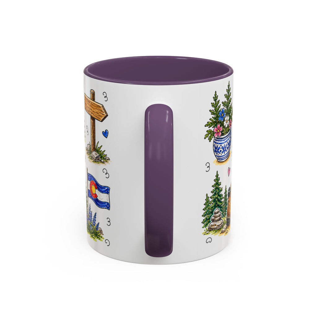 Denver Illustrated Travel Mug | City Souvenir Accent Coffee Mug | 11oz 15oz Ceramic Cup