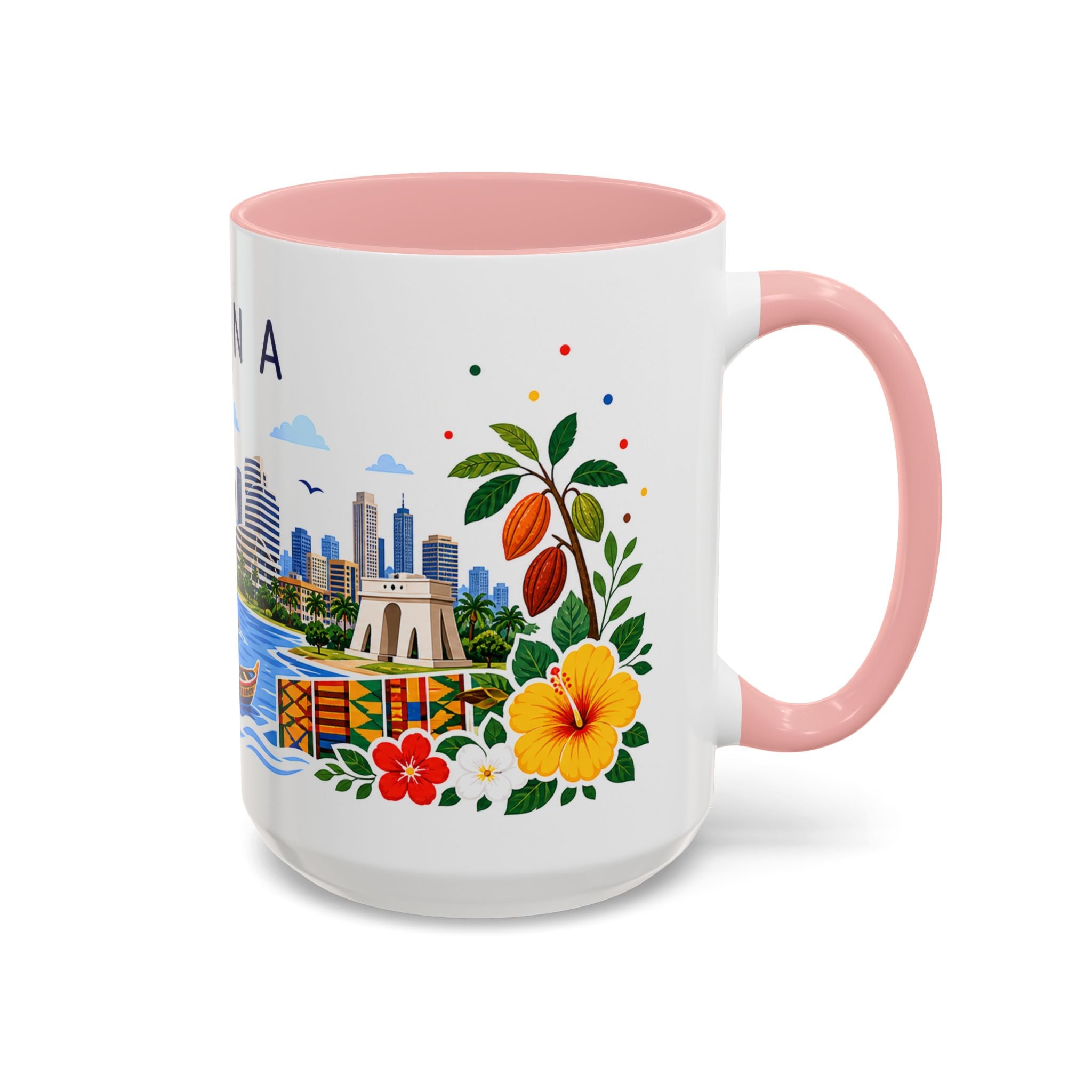 Ghana Coffee Mug | Travel Souvenir Accent Mug | Place Gift Ceramic Cup 11oz 15oz