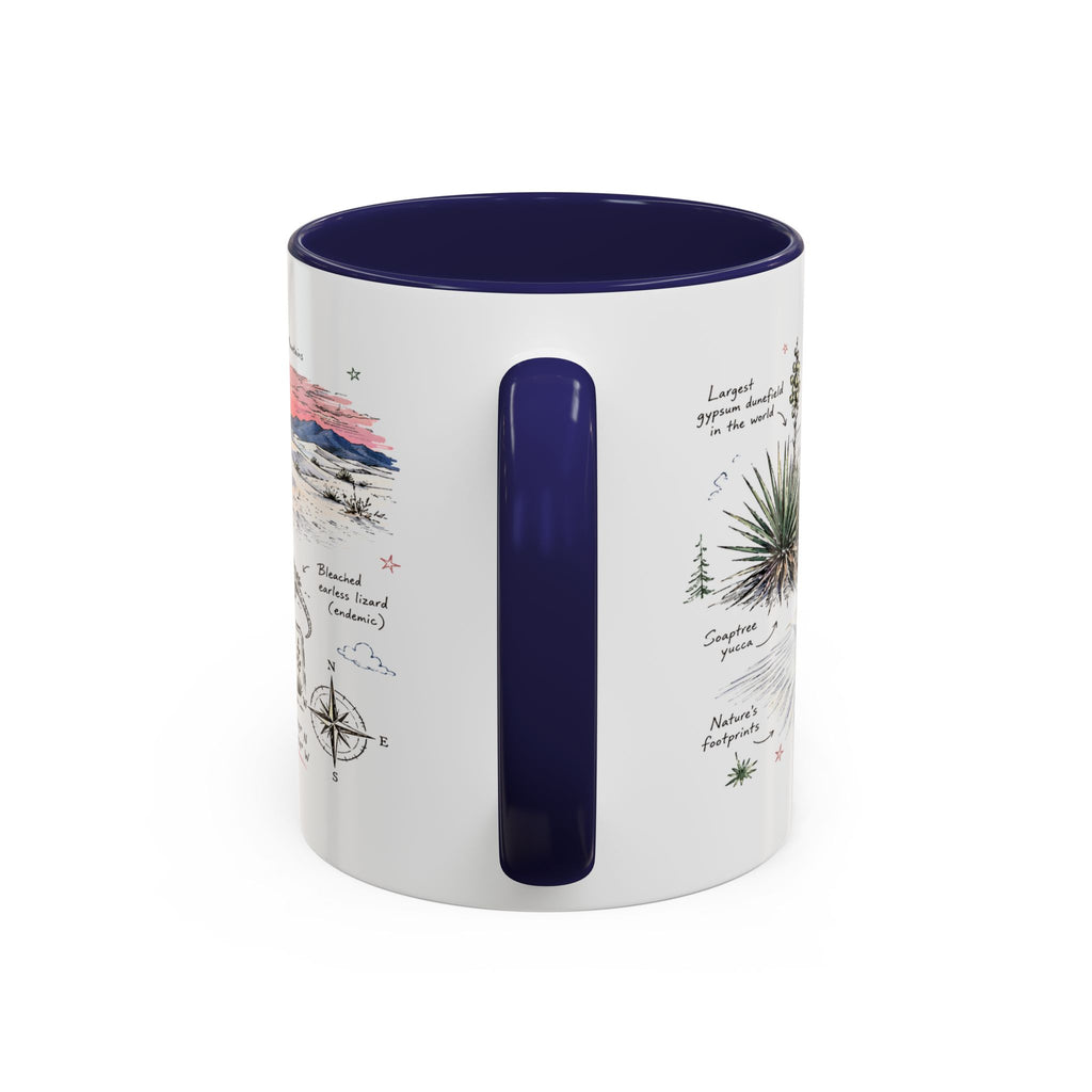 White Sands National Park Coffee Mug | New Mexico Desert Sand Dunes Gift | Accent Color Ceramic 11oz 15oz
