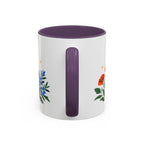 Aries Zodiac Coffee Mug | Ram and Floral Design | Astrology Birthday Gift | 11 oz 15 oz Ceramic Accent Mug